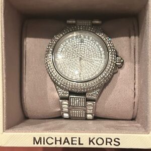 MICHAEL Michael Kors Silver Crystal Pavé Bracelet Watch